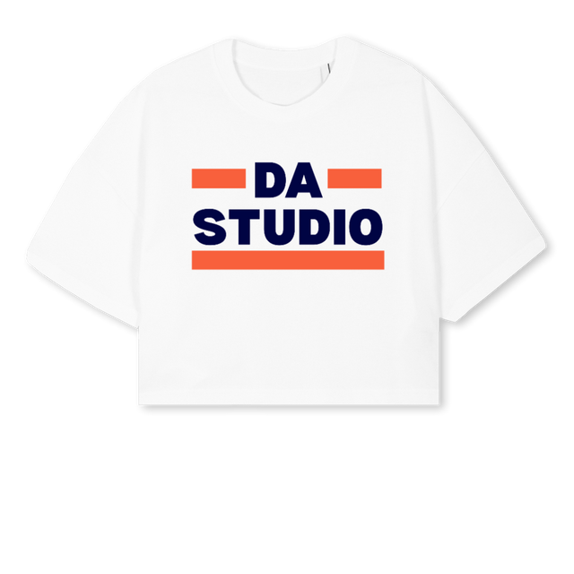 DASTUDIO White Cropped Oversized Tee.