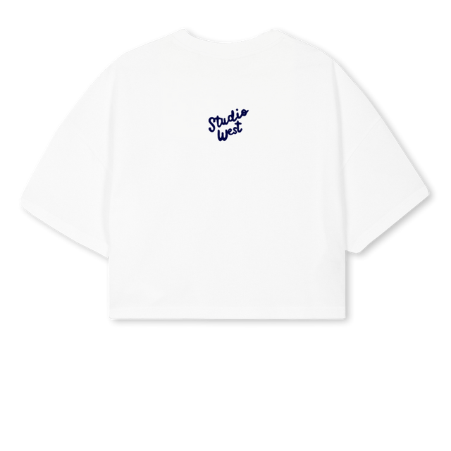 DASTUDIO White Cropped Oversized Tee.