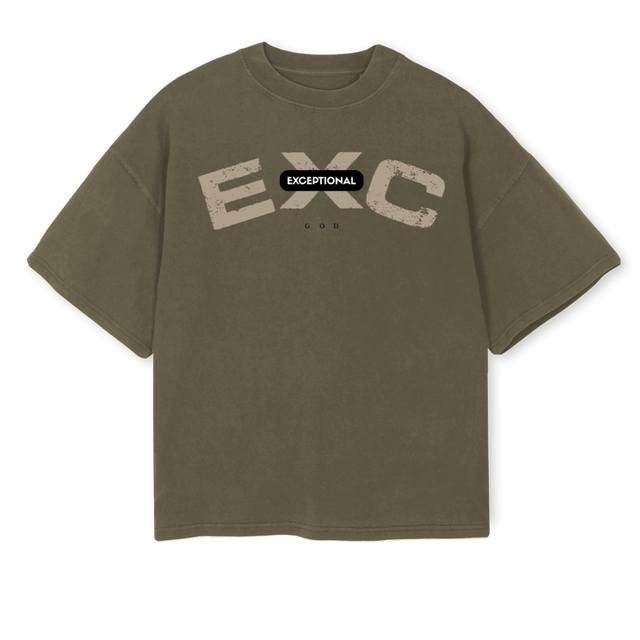 OSEXCGREN Vintage Olive Oversized Boxy Tee.