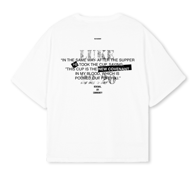 KAYGWTHLUKE White Oversized Boxy Tee.