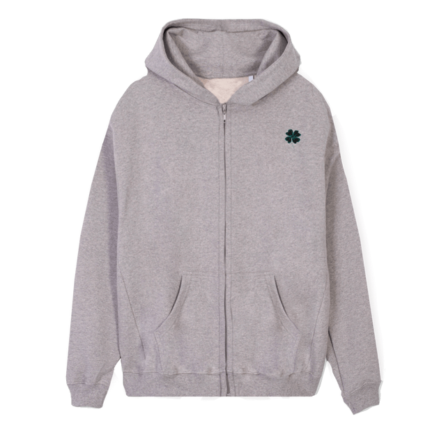 ONETRACKHOODIE Grey Marl Regular Zipped Hoodie.