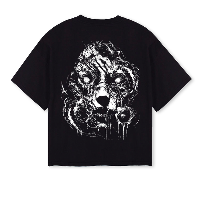 NO HEALING Black Oversized Boxy Tee.