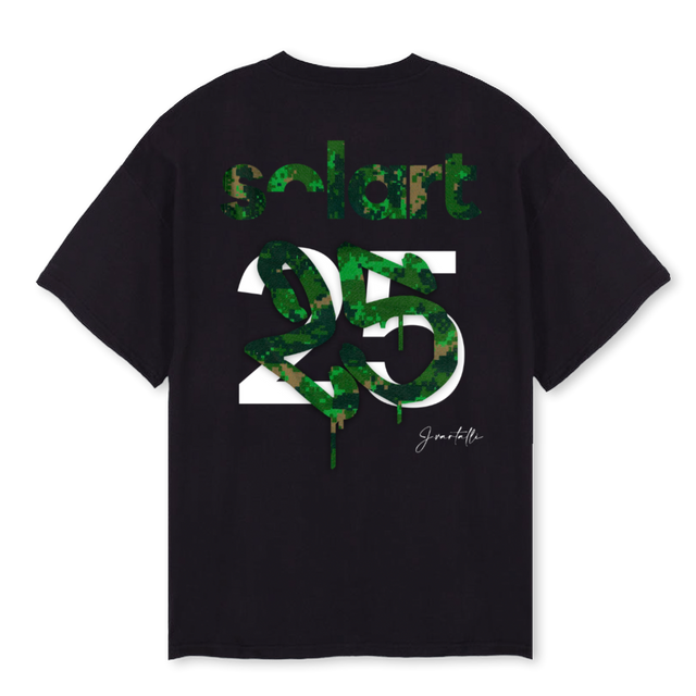 VARTALLIXSOLARTCAMO Black Oversized Tee.