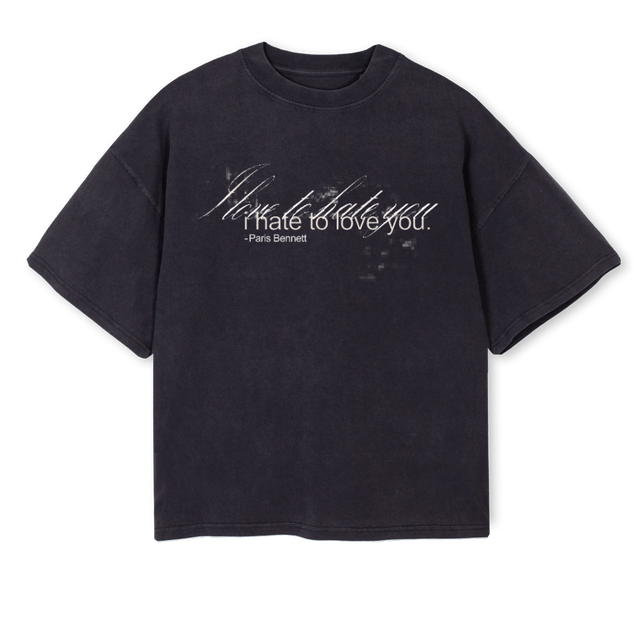 PARISB Vintage Black Oversized Boxy Tee.