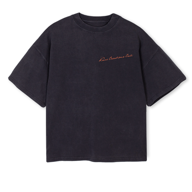 HAWAIIAN FLOW Vintage Black Oversized Boxy Tee.