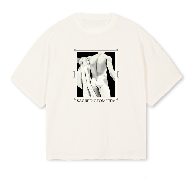 SACREDGEOMETRY Vintage White Oversized Boxy Tee.