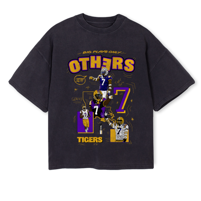 LSU SVNB Vintage Black Oversized Boxy Tee.
