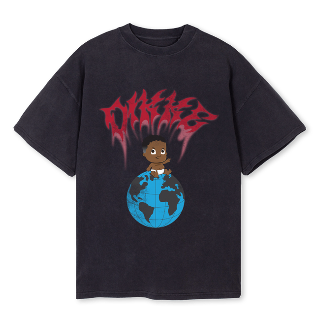 BABYL Vintage Black Oversized Tee.