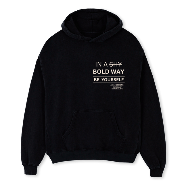 BLACBEYOURSELFHOODIE Black Oversized Hoodie.