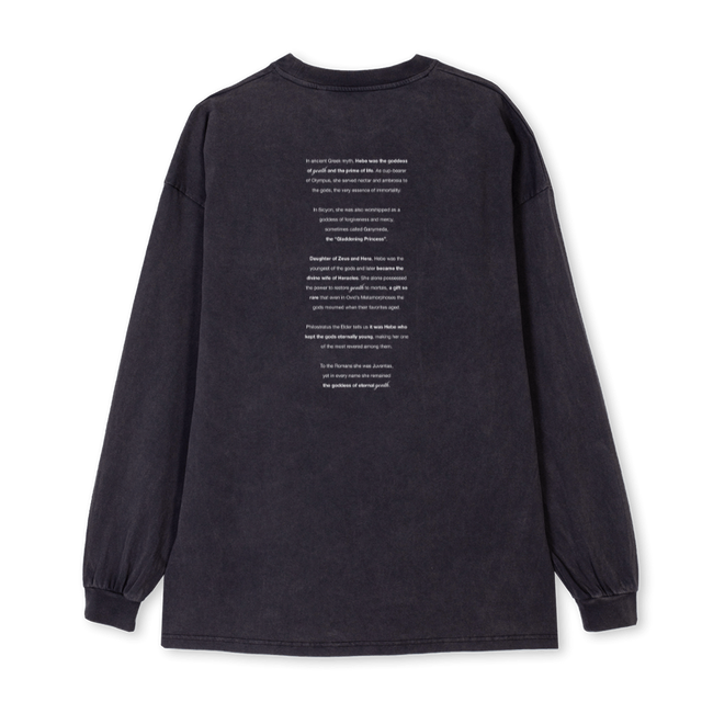 HEBE Vintage Black Oversized LS Tee.