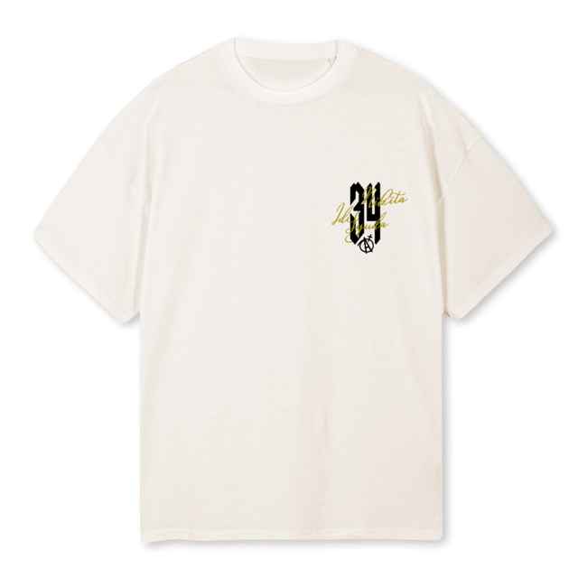 NIKITABIRTHGDAYCTS Vintage White Oversized Tee.