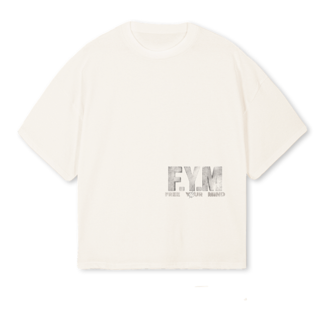 FYM Vintage White Oversized Boxy Tee.