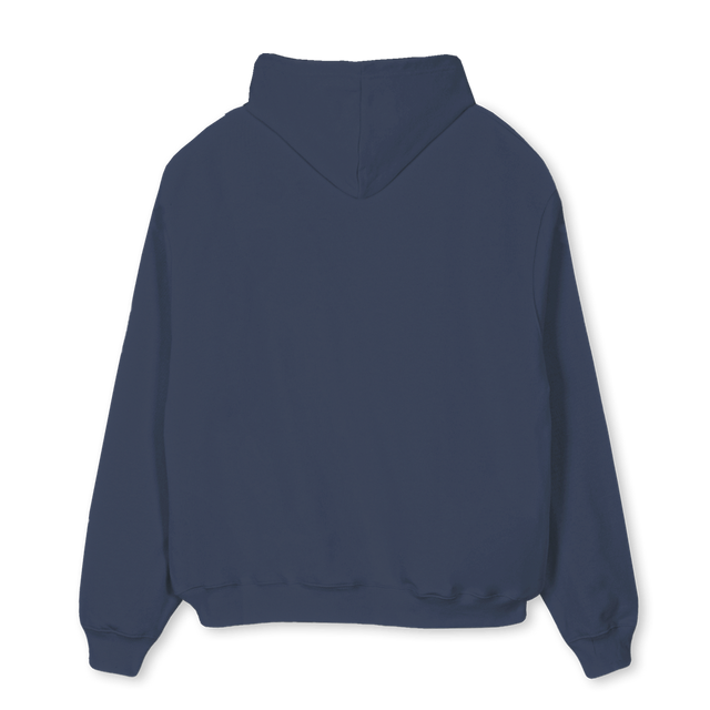PRIVATEEQUITY Navy Blue Oversized Hoodie.