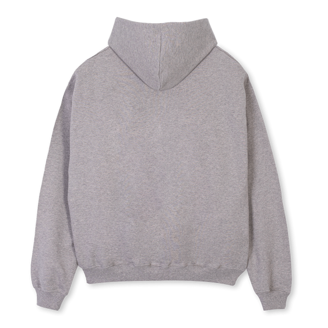 PRETTYBROKEHOODIE Grey Marl Oversized Zipped Hoodie.