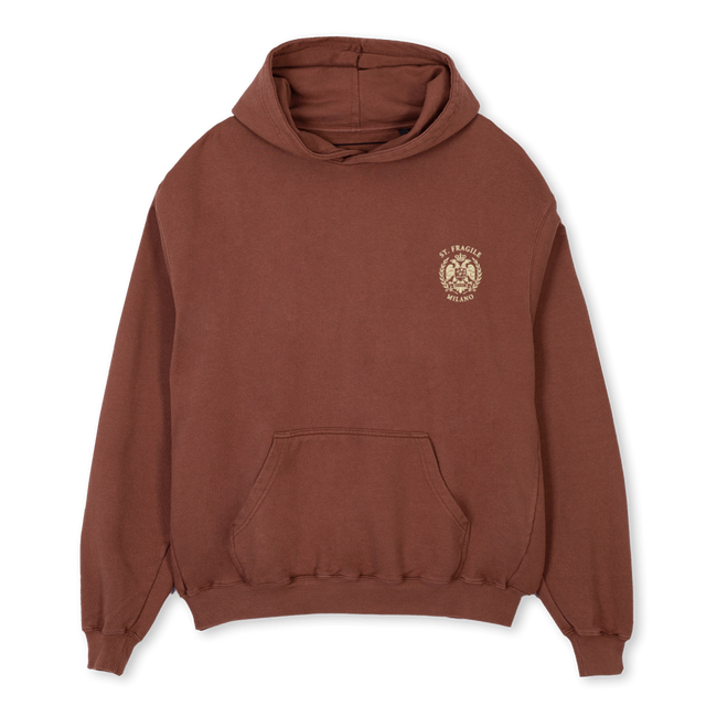 SAINT FRA HD Vintage Brown Oversized Hoodie.