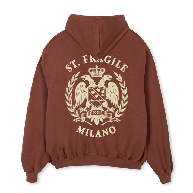 SAINT FRA HD Vintage Brown Oversized Hoodie.