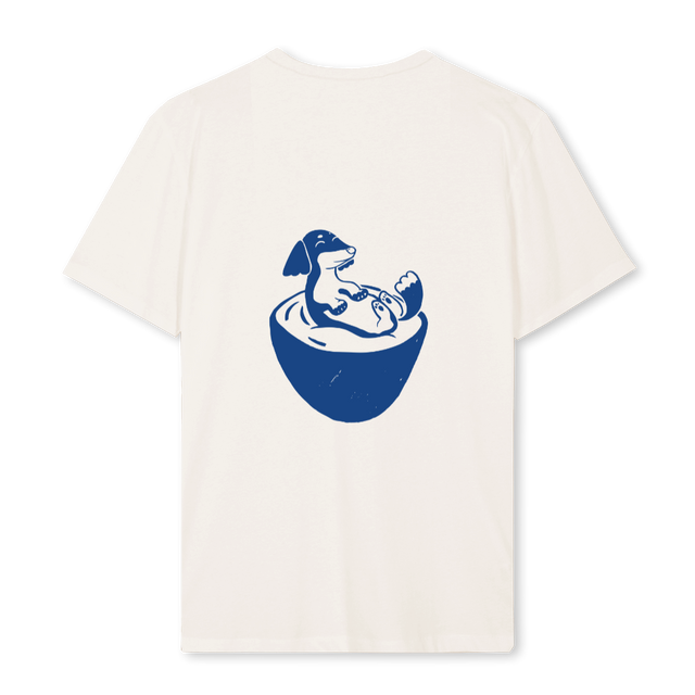 HAPPYLAND BASI Vintage White Regular Tee.