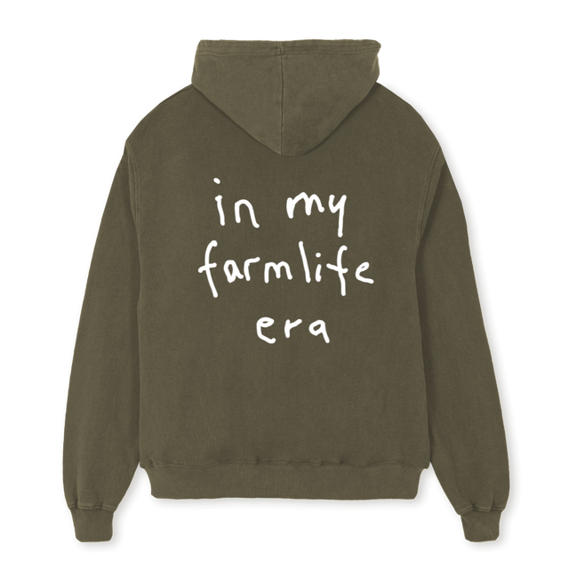 JVBGGFARMLIFEL Vintage Olive Oversized Hoodie.