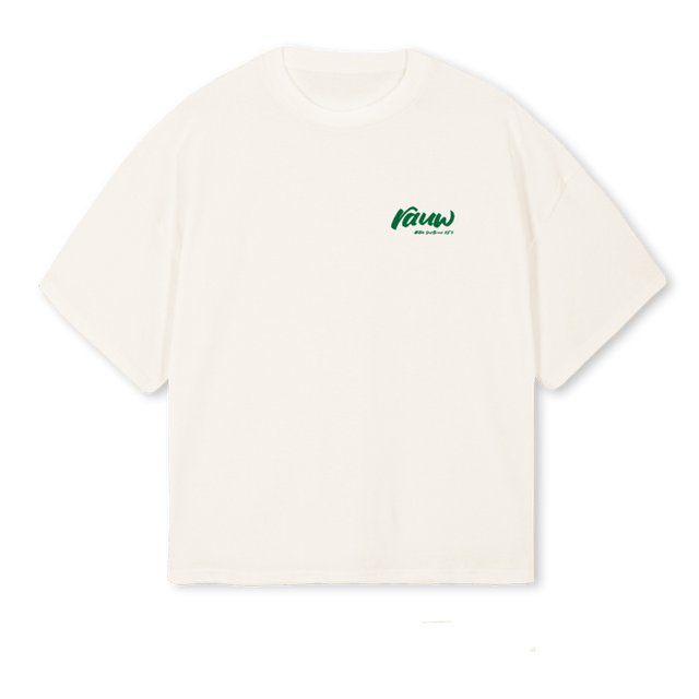 OSAGREEN Vintage White Oversized Boxy Tee.