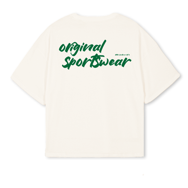 OSAGREEN Vintage White Oversized Boxy Tee.
