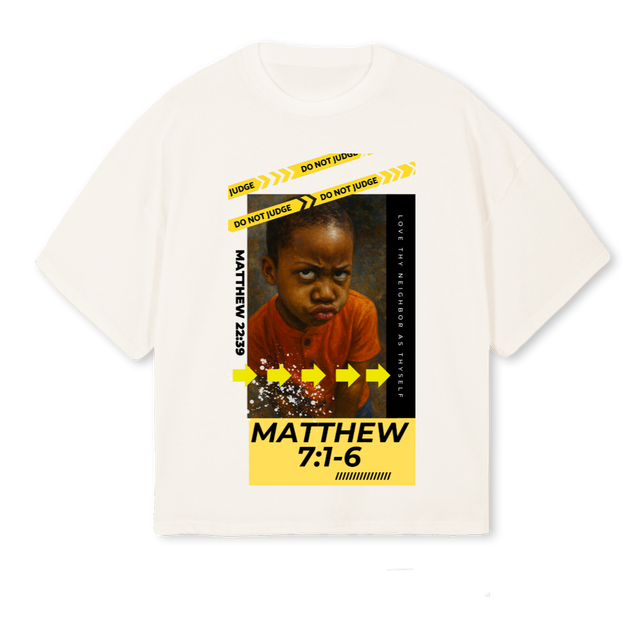MATTHEW Vintage White Oversized Boxy Tee.