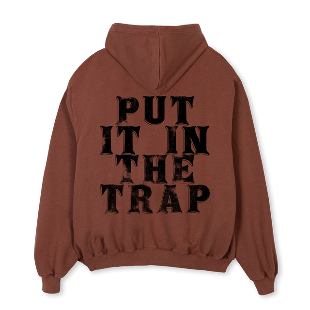 TREMAINE Vintage Brown Oversized Zipped Hoodie.