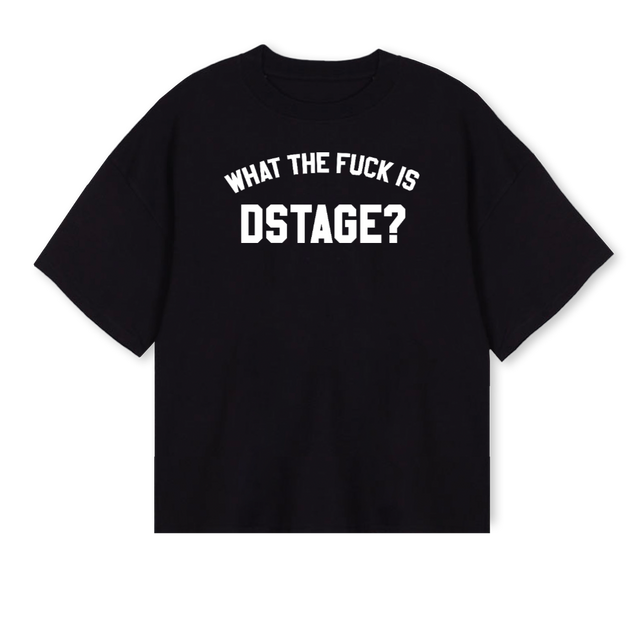 DSTAGE_BOXY Black Oversized Boxy Tee.