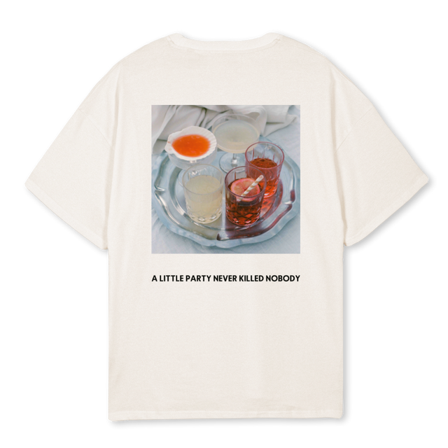 PARTYRIVIEREA Vintage White Oversized Tee.