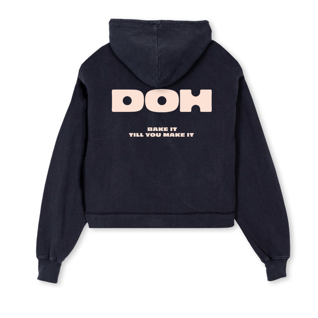 BAKE IT Vintage Black Cropped Hoodie.