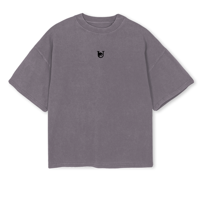 BEARBACKPRINT Pigment Grey Oversized Boxy Tee.