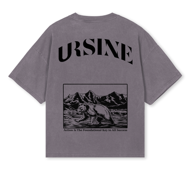 BEARBACKPRINT Pigment Grey Oversized Boxy Tee.