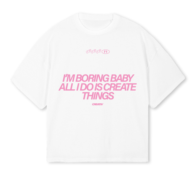 EEEE White Oversized Boxy Tee.
