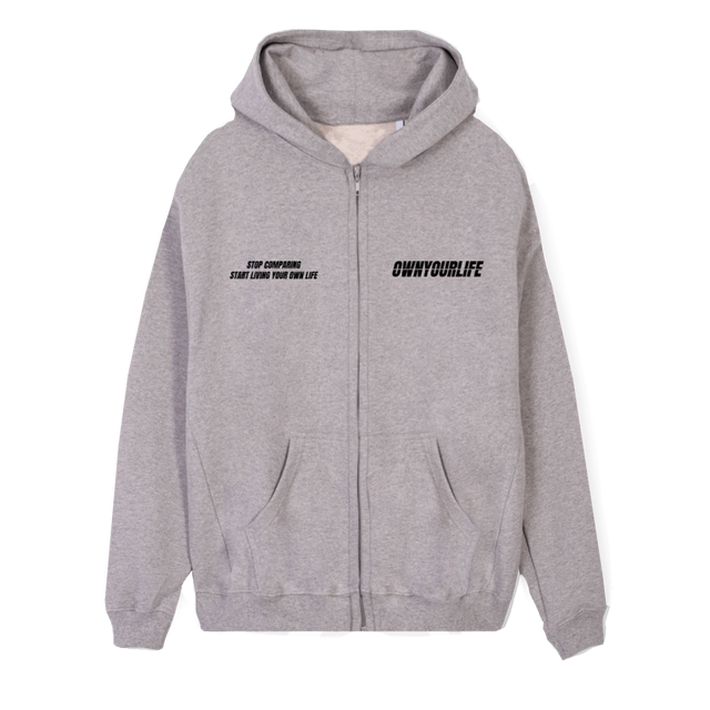 VEST Grey Marl Regular Zipped Hoodie.