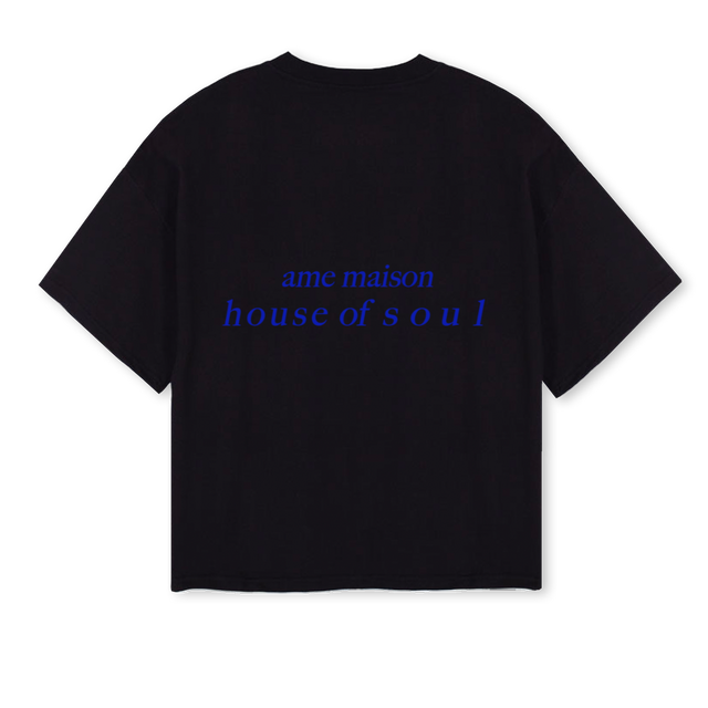 FIRSTDROPSAMPLE Black Oversized Boxy Tee.