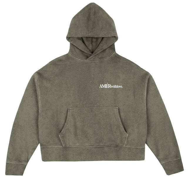 OLIVEAWL Vintage Olive Oversized Boxy Hoodie.