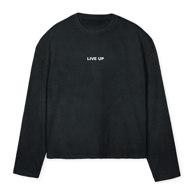 LIVEUP VINTAG Vintage Black Oversized Boxy LS Tee.