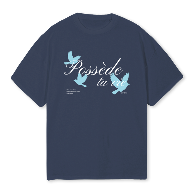 PTVTWO Navy Blue Oversized Tee.