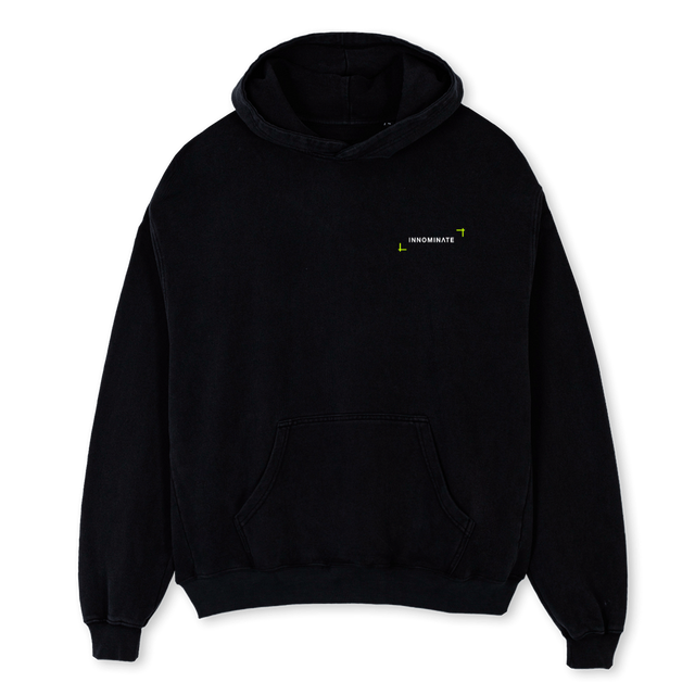 BRACKET Black Oversized Hoodie.