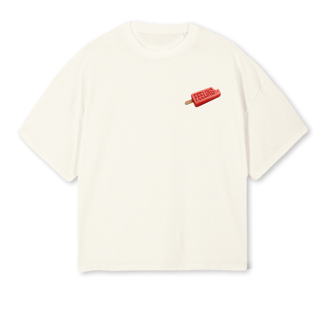 SAMPLESUMMERFEELING Cream Oversized Boxy Tee.