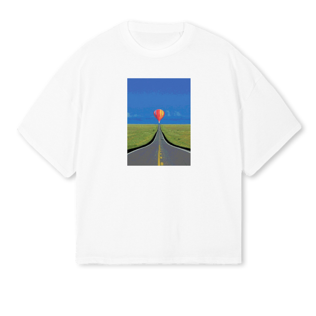 BALLOONBOXYWHITE White Oversized Boxy Tee.