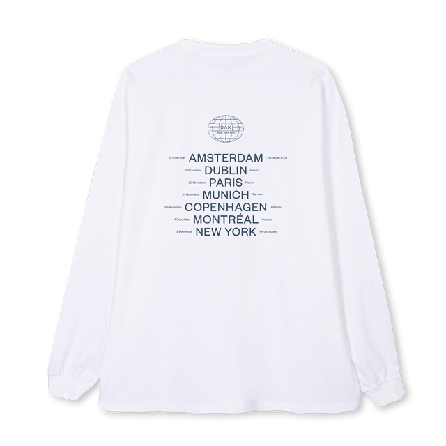 LSDAKTOUR White Oversized LS Tee.