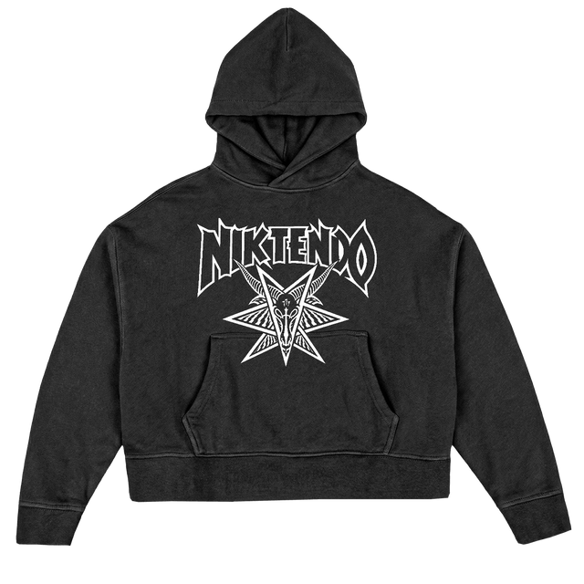 NIK TENDO GH Vintage Black Oversized Boxy Hoodie.