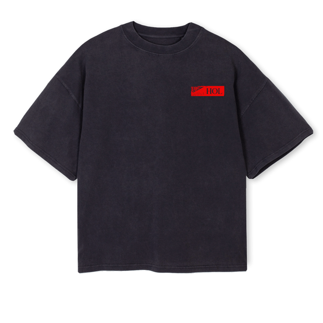 HOLBRUTALTEE Vintage Black Oversized Boxy Tee.