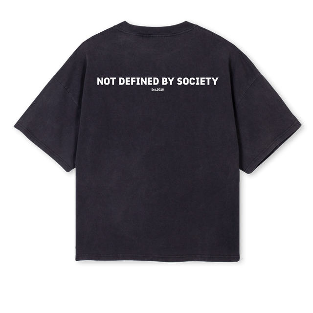 NDBS Vintage Black Oversized Boxy Tee.