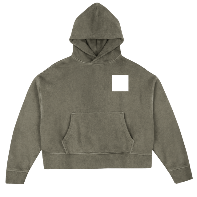 TIGREBV Vintage Olive Oversized Boxy Hoodie.