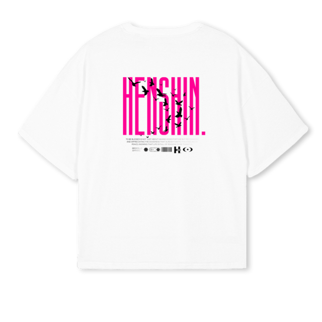 HUSH COLOMBE White Oversized Boxy Tee.