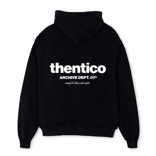 ARCHIVE DEPT Black Oversized Hoodie.