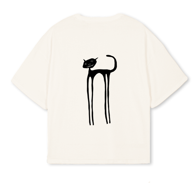 LIQUID OVER Vintage White Oversized Boxy Tee.