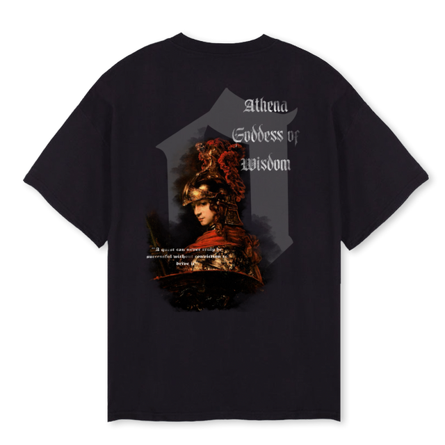 PROTO GREEK Black Oversized Tee.