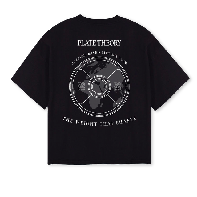 THE WEIGHT THAT SHAP Black Oversized Boxy Tee.